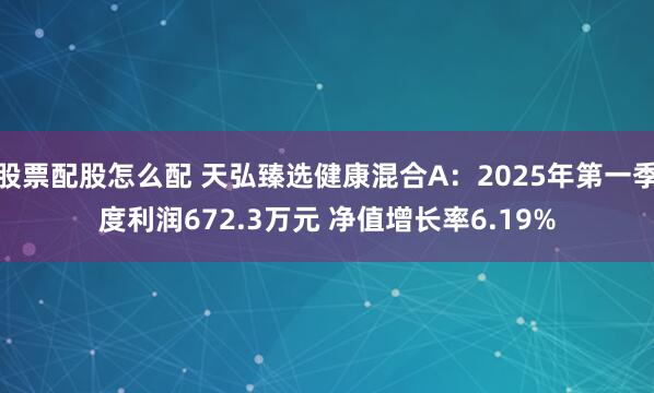 股票配股怎么配 天弘臻选健康混合A：2025年第一季度利润672.3万元 净值增长率6.19%