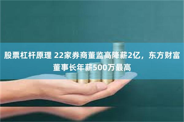 股票杠杆原理 22家券商董监高降薪2亿，东方财富董事长年薪500万最高