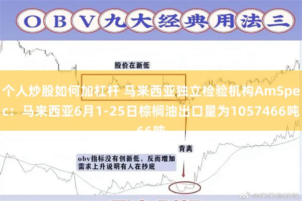 个人炒股如何加杠杆 马来西亚独立检验机构AmSpec：马来西亚6月1-25日棕榈油出口量为1057466吨